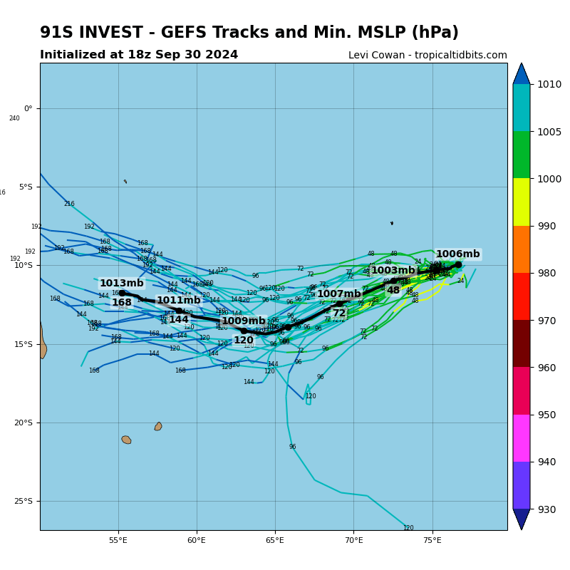LimWeather's tweet photo. As of late we have #Invest91S SE of #DiegoGarcia,forecast by #GFS head W in the SWIO and stay N of #reunion,#France and #Mauritius before possibly scrapping N #Madagascar
Interests there are to watch closely
#Wxtwitter #Wxx #tropicswx #91S #Cyclone #CycloneANCHA #ANCHA https://t.co/s4SAGIS4qZ