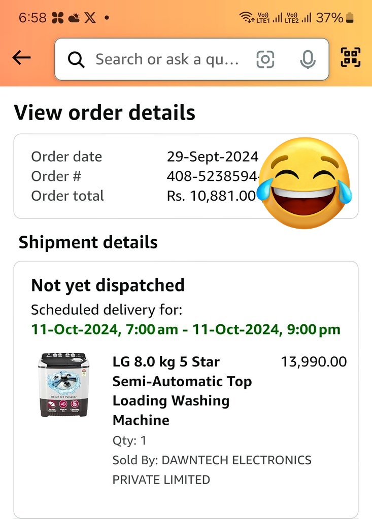<a href="/amazonIN/">Amazon India</a> <a href="/AmazonHelp/">Amazon Help</a> <a href="/amazon/">Amazon</a> <a href="/JeffBezos/">Jeff Bezos</a> amazon promise 1day delivery for prime member customer. This is ur service hadsoff...........
Not deliver till date why I m waiting