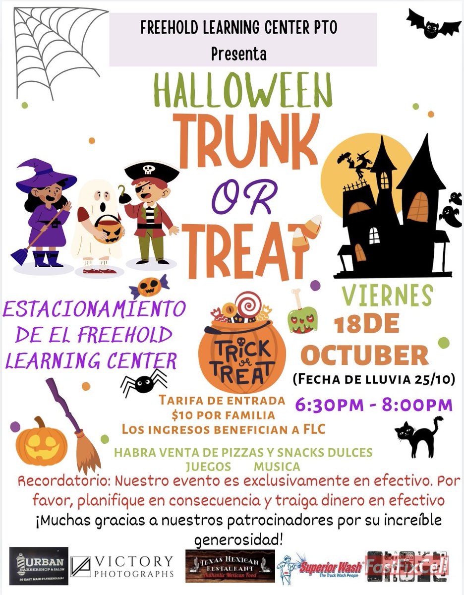 👻¡Únete a nuestro evento anual Trunk or Treat! Nos encantaría que seas parte de la diversión organizando un baúl . ¡Tu apoyo hace que este evento sea especial para todos! 👻

¡Estamos ansiosos por celebrar contigo!