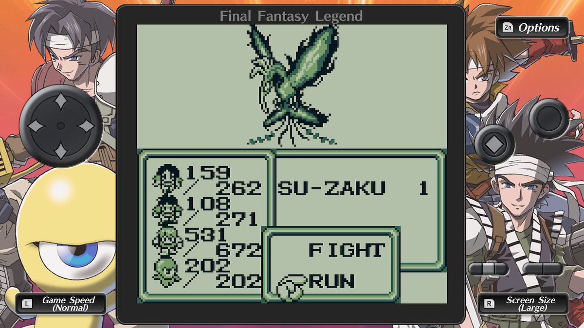 SWAnimus01's tweet photo. Floor 16 has to be my favorite floor in #FinalFantasyLegend. You are in post-apocalyptic Tokyo being chased by pre-Pokémon Moltres with an invincible barrier. Also, really nice stuff in shops.
#NintendoSwitch https://t.co/X0GGzlpEe8
