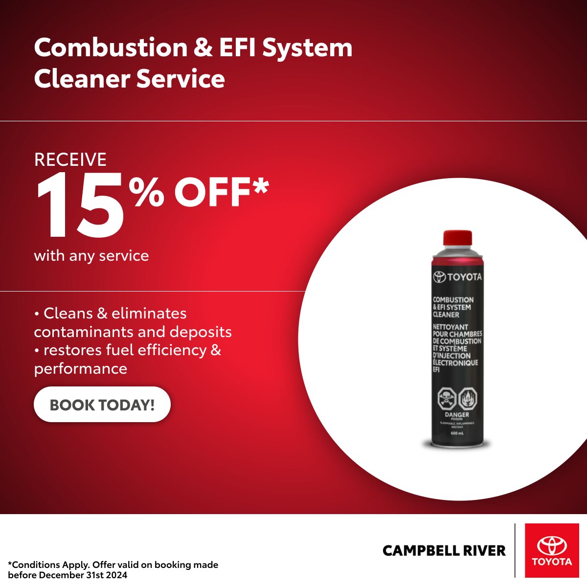 CR_Toyota's tweet image. 🔧 Boost your Toyota's performance with our Combustion and EFI System Cleaner Service! Remove carbon build-up and enjoy better fuel efficiency and a smoother ride. Book now! 🚗✨ #ToyotaCare #EngineEfficiency

Book your next service online: bit.ly/4cXmoDG