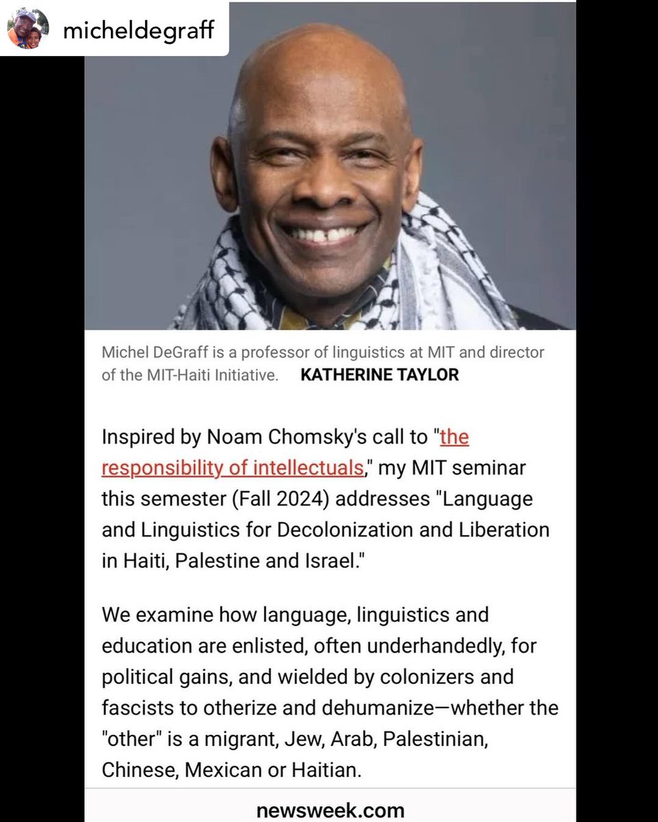 Linguistics for decolonization &amp; liberation is what I want to continue devoting my academic career to, upholding my African ancestors’ belief that every person is a person—“tout moun se moun”—through case studies from Haiti, Palestine, Israel &amp; beyond: newsweek.com/i-born-raised-…