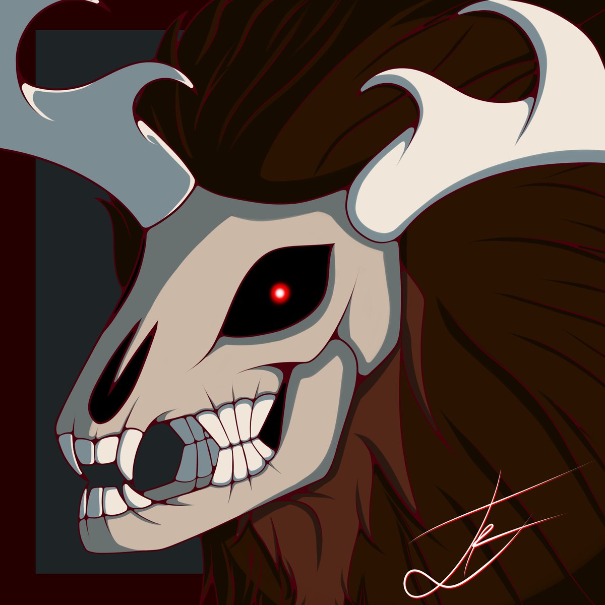 El_Drago_Brujo's tweet photo. Hace tiempo que he querido hacer un dibujo de un Wendigo, aunque sea uno sencillo. Con esto me despido de septiembre para dar la bienvenida al Spooky Month o3o
#digitalart #monster #wendigo #animalskull https://t.co/ECUuVmVmdo