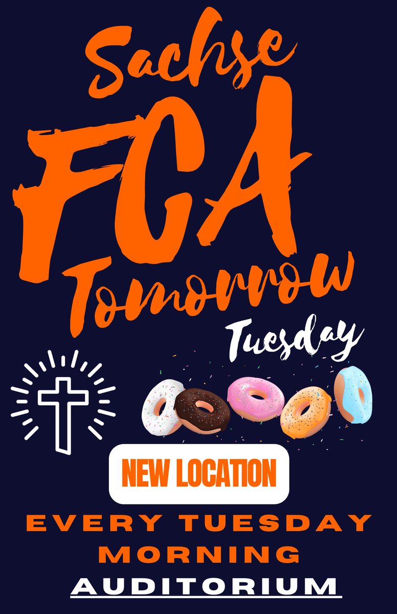 SachseFCA's tweet photo. FCA is meeting in a NEW location!! Meet us in the AUDITORIUM 🙏🏾 https://t.co/z7qLKpPxhg