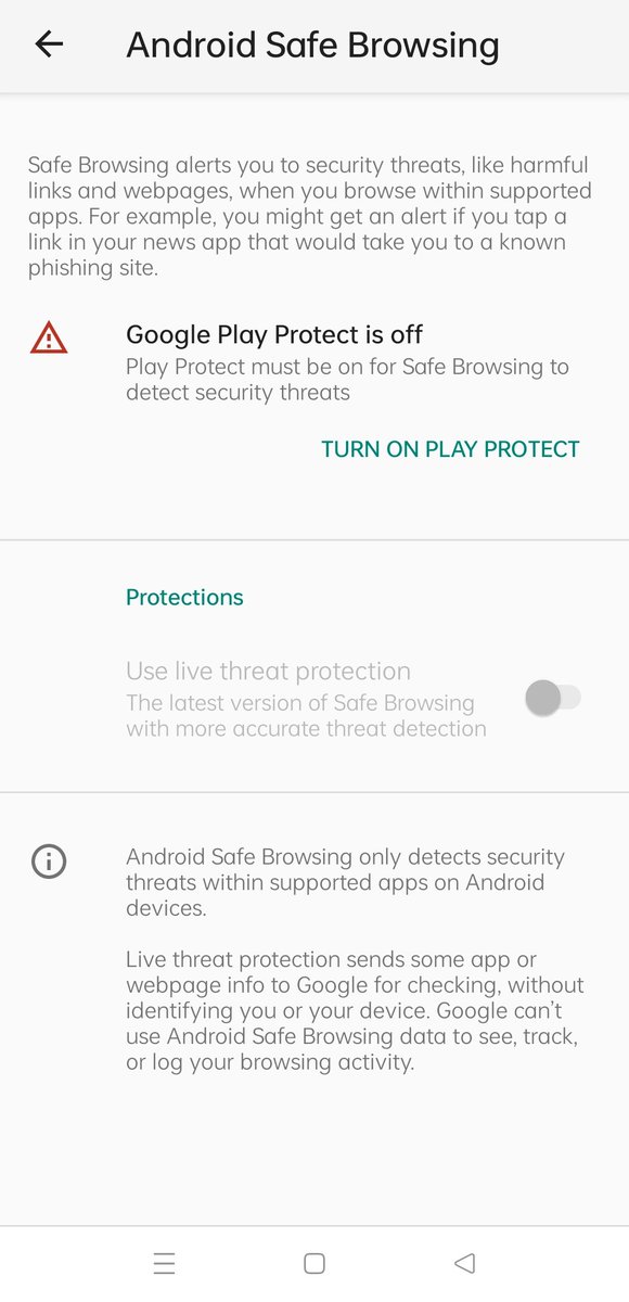 innovacommunity's tweet image. Android safe browsing diaktifkan & unknown install app di disable.