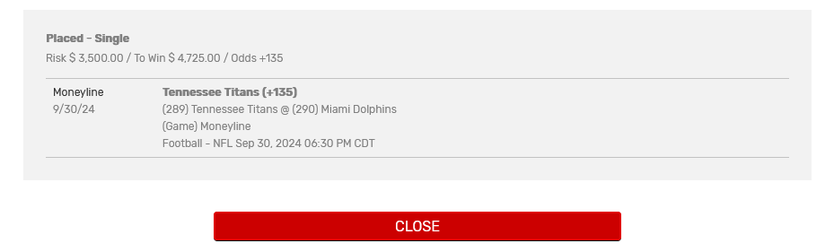 Titans +3 (10u) Max 💵💵💵
Titans ML (5u) Max +135 💵💵💵

115-23 Max Run This is Unheard OF Baby 🔥🔥🔥

Stop Watching From The Sidelines- Get In VIP And Make the Big Bucks Baby 🤫📲

#GamblingX #NFLPicks #NFL