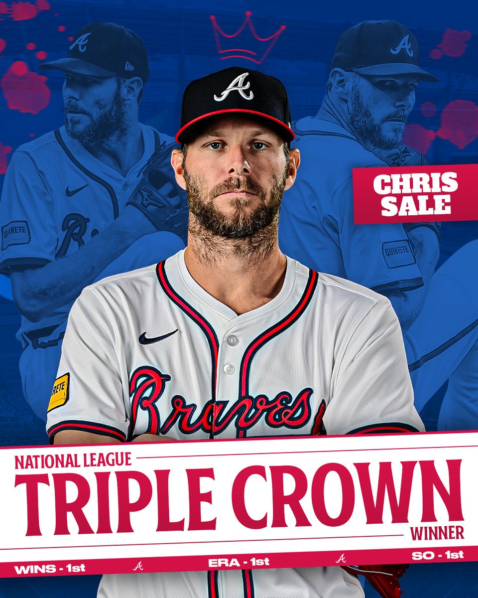 Chris Sale is the National League pitcher Triple Crown winner! 👑