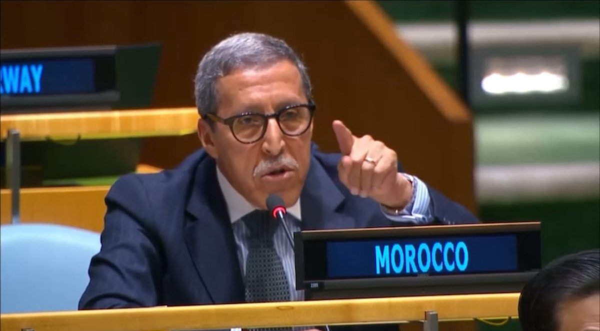 Morocco_UN's tweet photo. Deuxième droit de réponse de Son Excellence l'Ambassadeur #Omar_Hilale, Représentant Permanent du Royaume du Maroc auprès des Nations Unies à New York, lors du débat général de la 79ème session de #UNGA79 🇺🇳, le 30 septembre 2023.
#Sahara_Marocain
Lien 🔗 :
https://t.co/T7KcJHVgQR