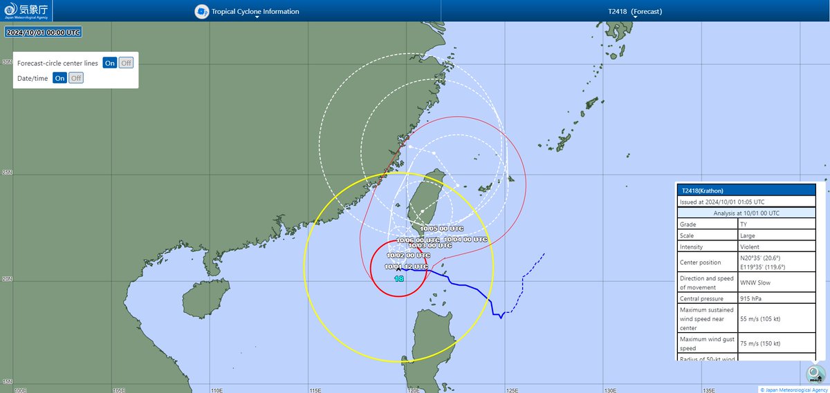 LimWeather's tweet photo. 150mph C4 #SuperTyphoon #Krathon to landfall in #Kaohsiung,#Taiwan
ALL INTERESTS should have finished preps! N #FUjian,#Zhejiang,#Shanghai,E #China,S #RyukyuIslands,#japan watch closely!
#Wxtwitter #Wxx #Tropicswx #台風18号 #JulianPH #TyphoonKrathon #SupertyphoonKrathon #Typhoon https://t.co/G9XynB6MOH