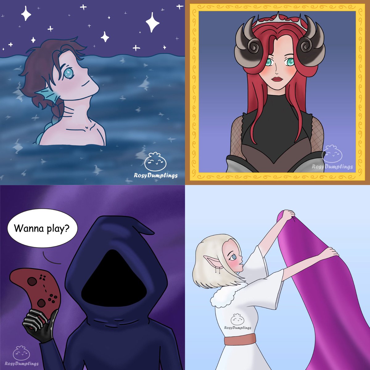 Drawings I did for an Art Brawl Event on discord 😊