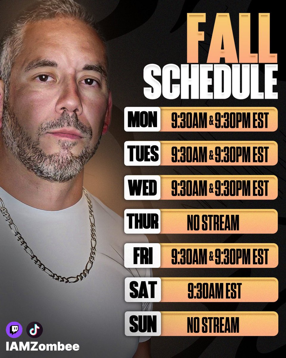 IAMZombee_'s tweet photo. NEW FALL SCHEDULE! I'M GOING TO BE INVADING ALL OF YOUR TIME LINES WITH CONTENT! https://t.co/v1xDhlxSGE