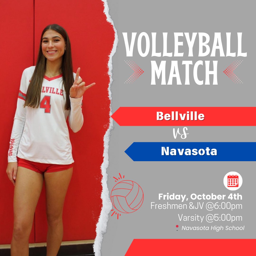 SAVE THE DATE THIS FRIDAY🐮❤️ Tune in &amp; go watch the Brahmanettes take on Navasota!
When? Friday October 4th Varsity @5:00pm Freshmen &amp; JV <a href="/6/">Adrián Lamo</a>:00pm 
Where? Navasota High School 
Let’s go Brahmanettes!