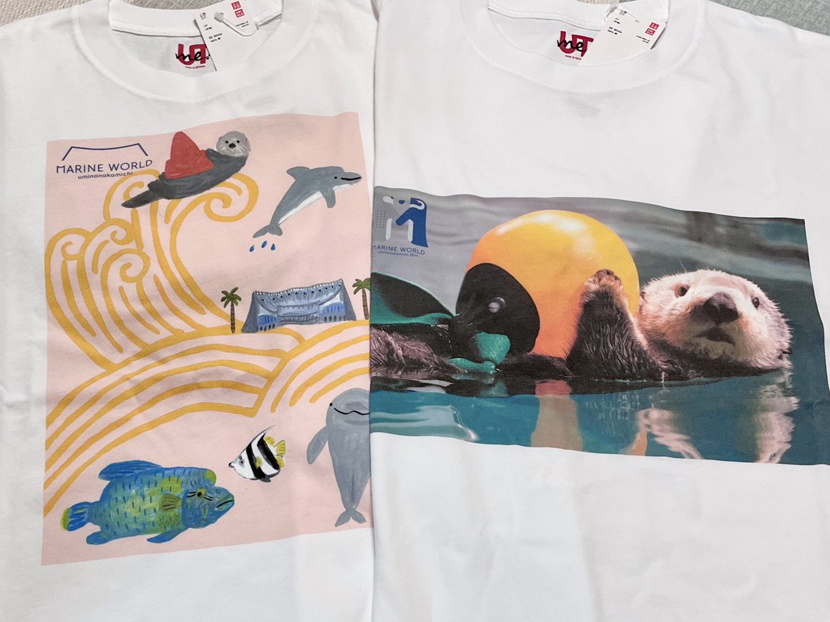 ユニクロ UNIQLO UT マリンワールド 半袖Tシャツ ラッコ リロくん Tシャツといえば、ユニクロ香椎浜店限定で、マリンワールドのコラボUT