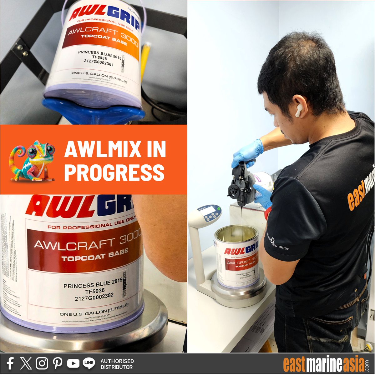 eastmarineasia's tweet photo. NEW #AWLCRAFT3000 #AWLMIX IN PROGRESS

YOU PICK 🌈 WE MIX
#EastMarineAsia
#Awlgrip #AwlgripHDT
#Awlcraft2000 #Awlcraft3000 https://t.co/LHuim3efql