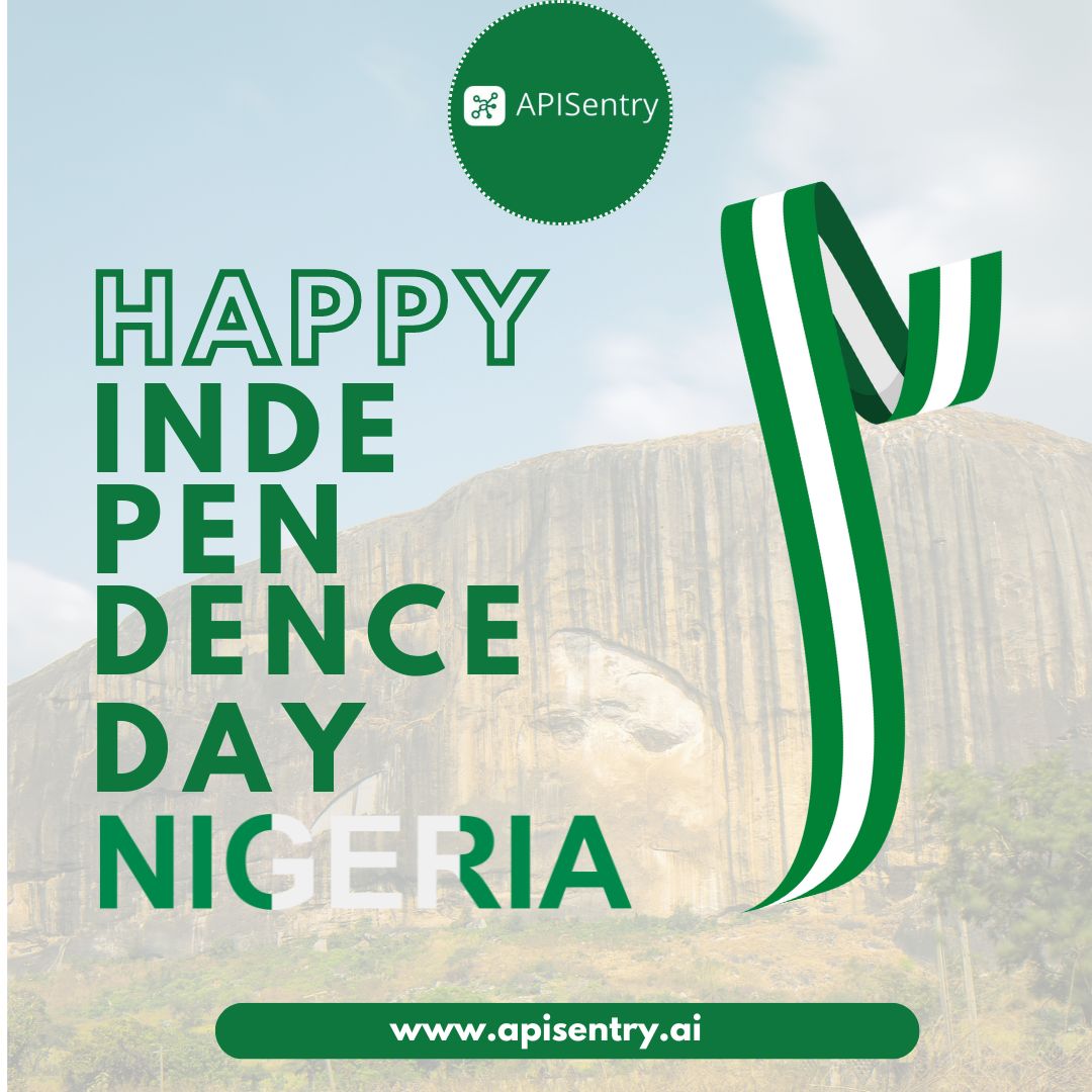 APISentry's tweet photo. We wish all Nigerians a very Happy Independence Day Celebration 🇳🇬 and a Happy New Month!

We hope that this season brings all the peace, love and joy our hearts desire.

Enjoy a productive month. 🎉 https://t.co/dt7c2Yj6EP