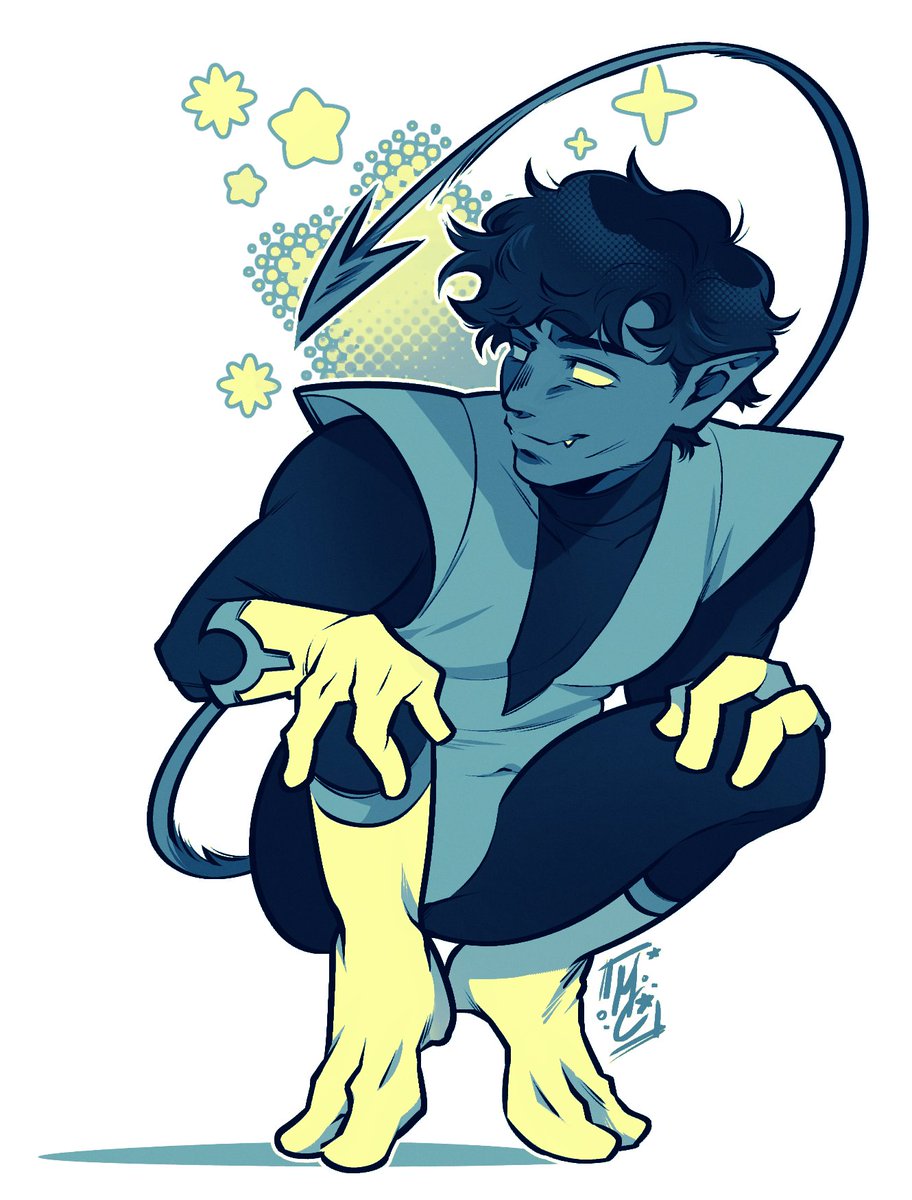 monotcchi's tweet image. been missing on drawing with thick lines, so here's this morning's warmup with my favorite blue elf 💙✨#Nightcrawler