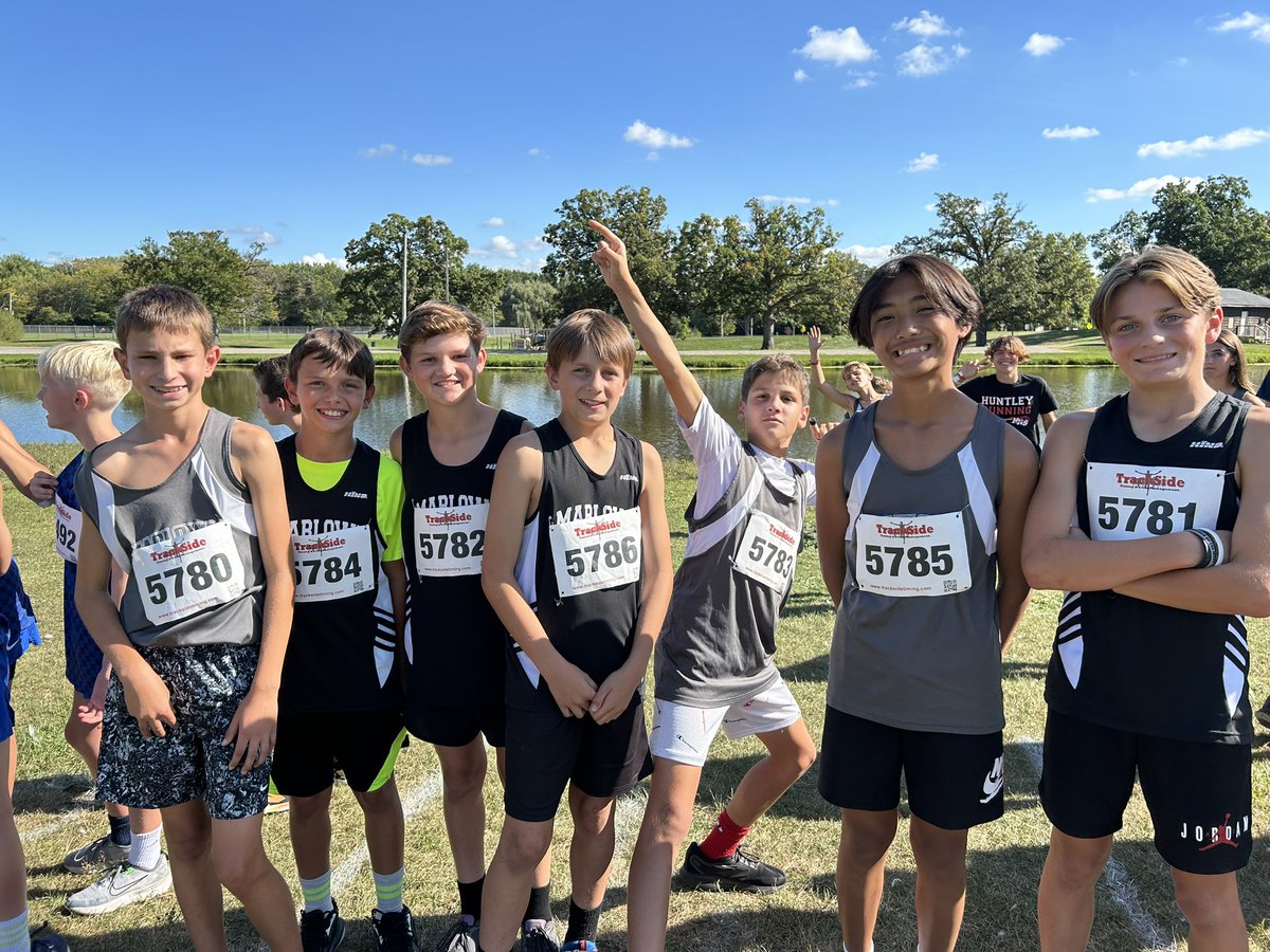 Marlowe_XC's tweet photo. JV Boys and CONFERENCE CHAMPIONS! 
Ethan Sy 1st, Teegan Klemencic 3rd, Ryan Burns 4th, Drew Lasota 18th, Travis  Borzych 20th, Colin Hodolitz 23rd, Ryder Tuegel 35th. https://t.co/uCq7MI0UJO