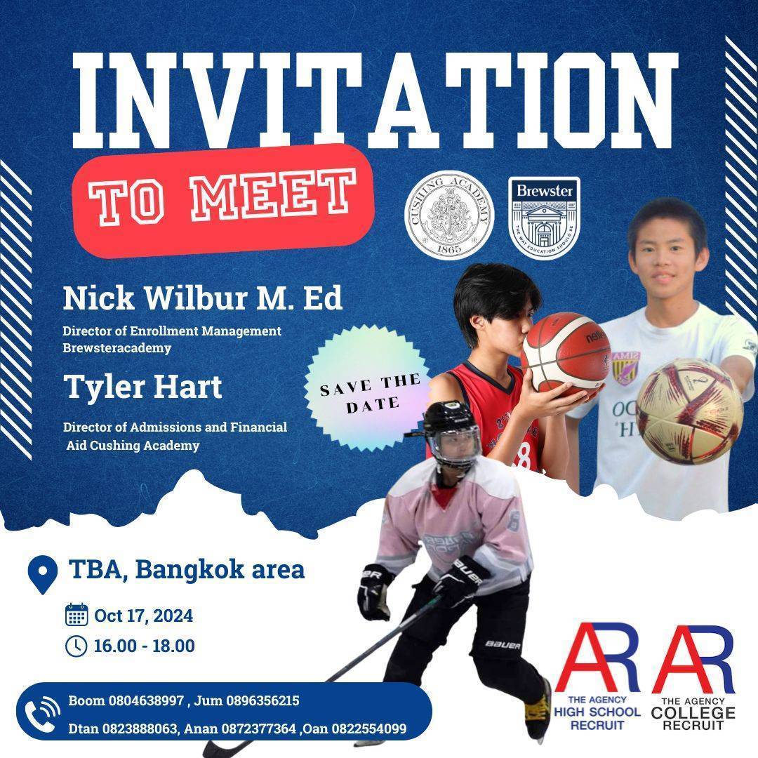 anand_24816's tweet image. Don’t miss out on an exclusive meeting with AR’s top advisor and the Dean of Admissions from one of the highest-ranked high schools in the USA
📅 Date: October 17, 2024
🕒 Time: 4-6pm 
📍 Location: Bangkok Thailand 
#AcademicExcellence #CollegePrep #AdmissionsTips #ARExclusive”