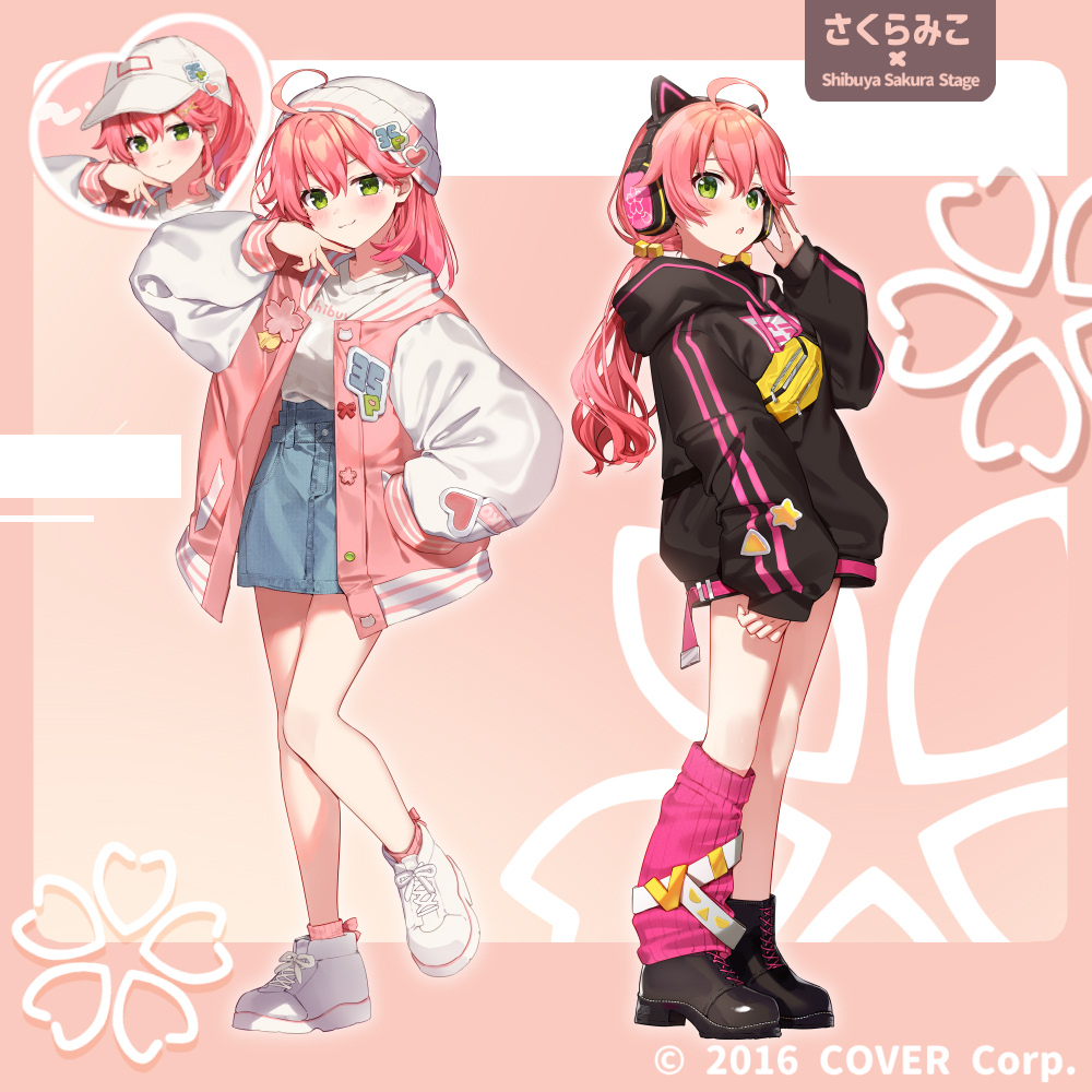 さくらみこ×Shibuya Sakura Stage」のコラボイベントにて等身イラスト