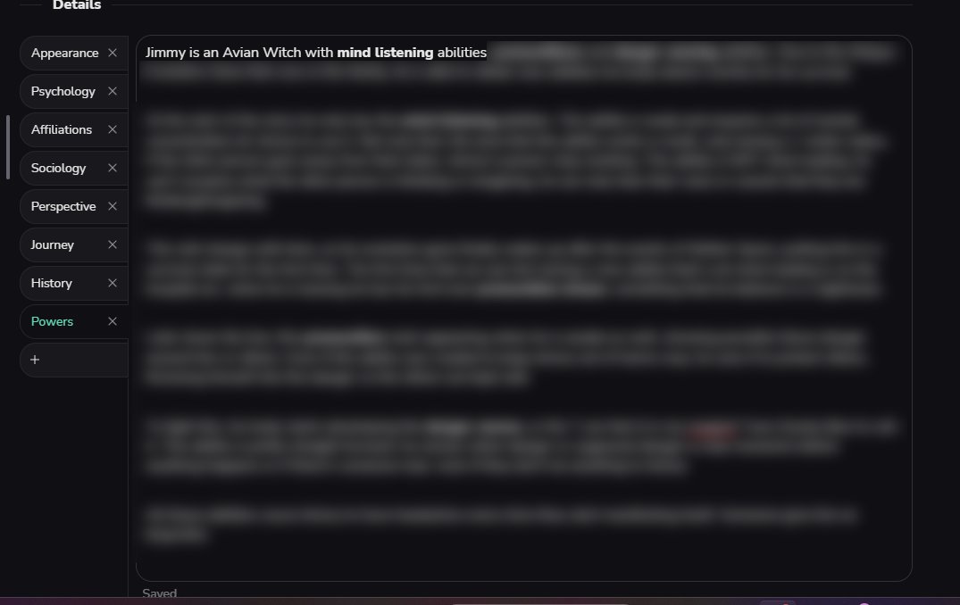 working on character powers