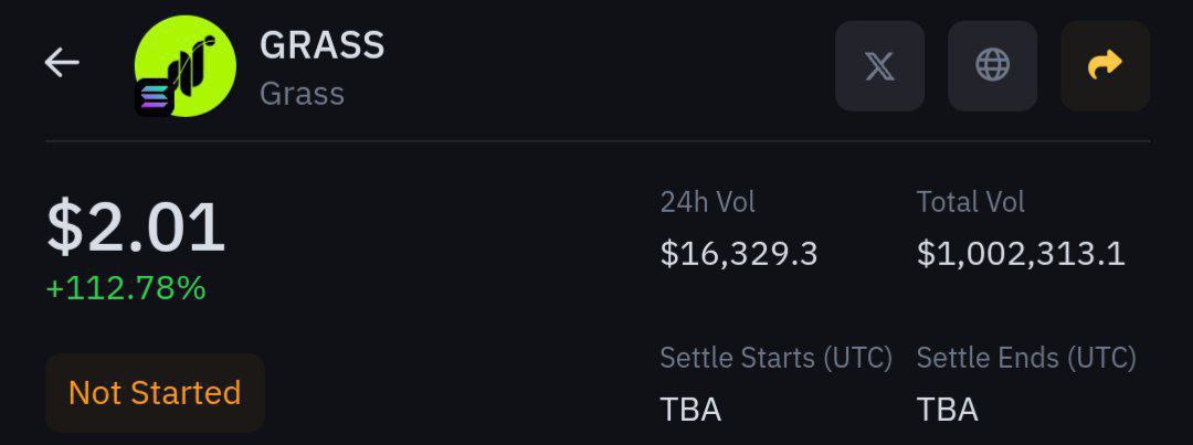Airdrop_HIC's tweet photo. Waw ! 
price $GRASS on pre-market $2 dengan total vol $1jt bre 

Akan kah kita balas di $grass ? https://t.co/tsPjepGs4q