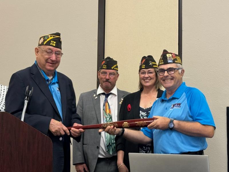 Sunday I was surprised and humbled by the thoughtful gift from the Department of South Dakota VFW upon the completion of my last SD VFW Baseball Chairman official duty at the Fall COA. What a wonderful gift and I truly appreciate the beauty of a great wooden bat! Thank you.