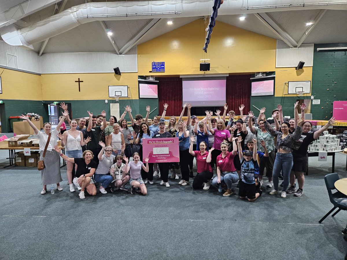 🎉 Woohoo!! 🎉We packed 6,048 Bags filled with essentials! That’s 2,419 litres of Shampoo, 120,960 individual pads and 252 boxes of deodorant &amp; most importantly that's 6,048 women spending Christmas in a DV shelter or experiencing homelessness recieving a gift of love and hope.