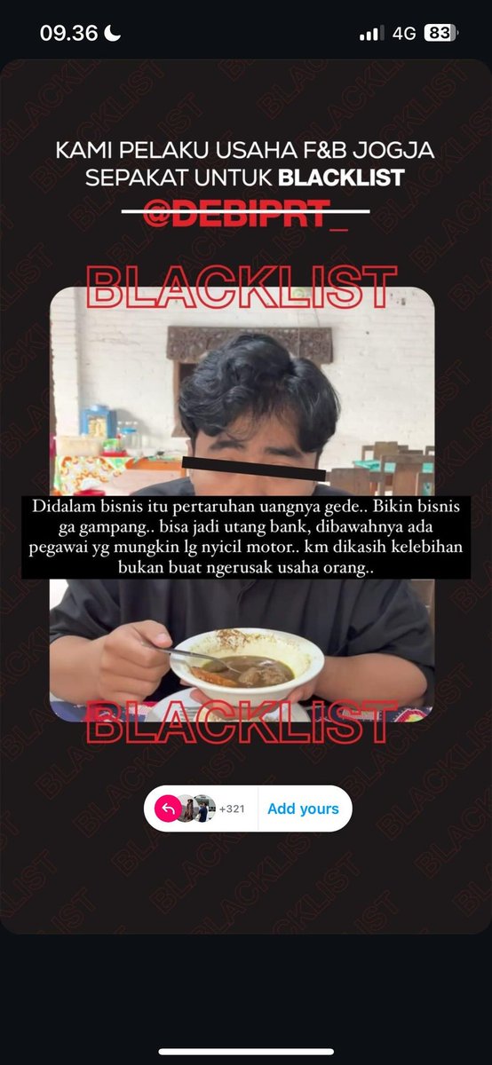 gastronusa's tweet photo. Akhirnya kejadian deh, food vlogger diblacklist. 

Pelajaran buat yang lain biar ga asal nyocot https://t.co/tmyPHD5sNF