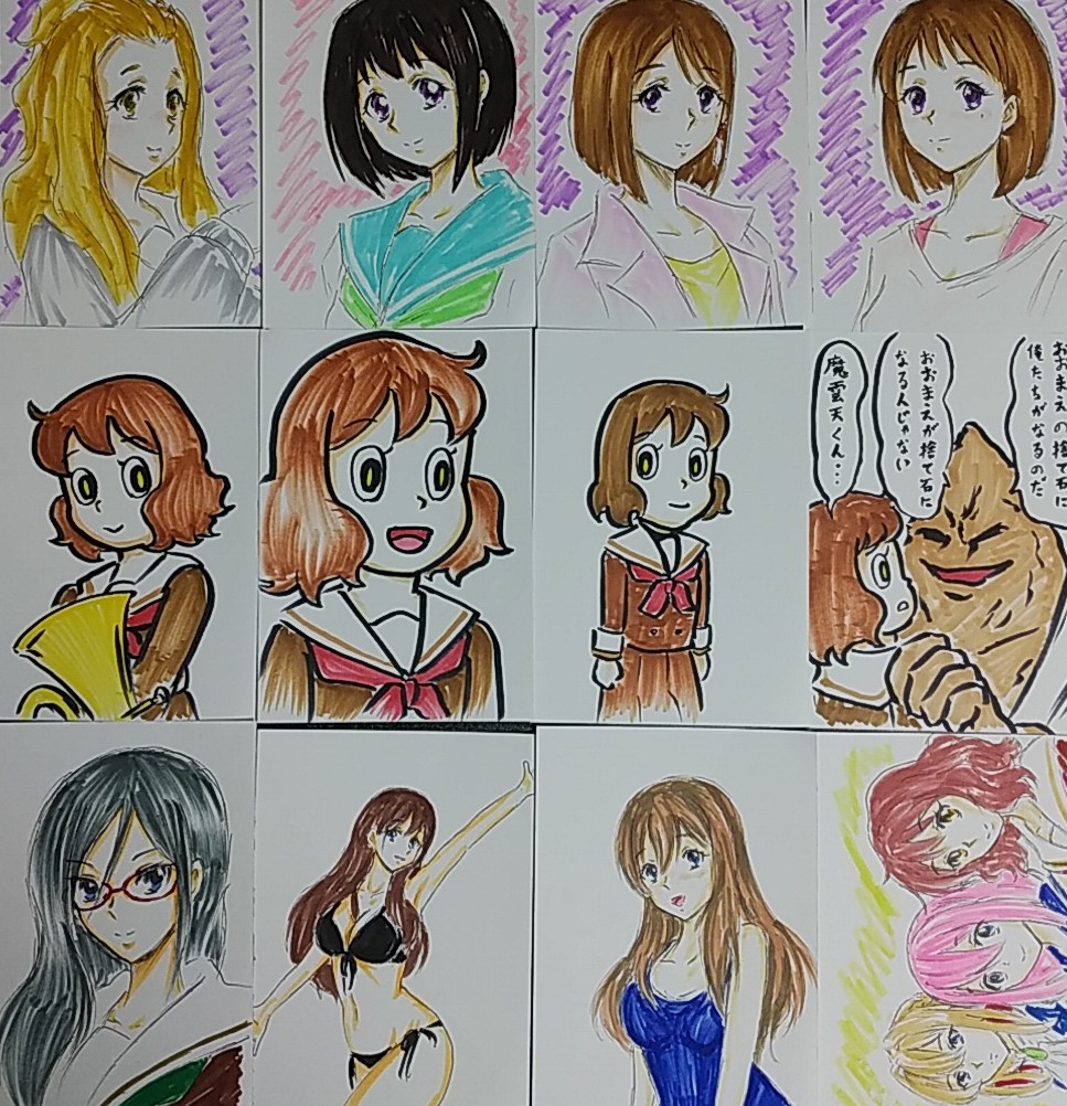 #今月描いた絵を晒そう
9月に描いたユーフォらくがき12枚。
「くみれいの日」に何も描かなかったのは不覚。 