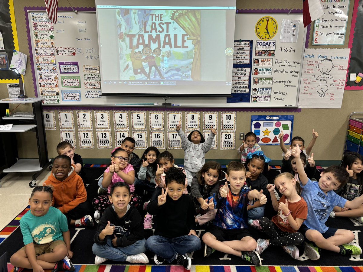 BridgetMadden19's tweet photo. We absolutely loved reading The Last Tamale!!  We couldn’t stop laughing. Tamale Battle! 🫔 🎉 Thank you @landomendiola  for signing our book and let’s not forget Pearl!! 🐾 🐾 Such a great book! 😊@NISDWernli @NISD #HispanicHeritageMonth https://t.co/IPdtrWe0qs