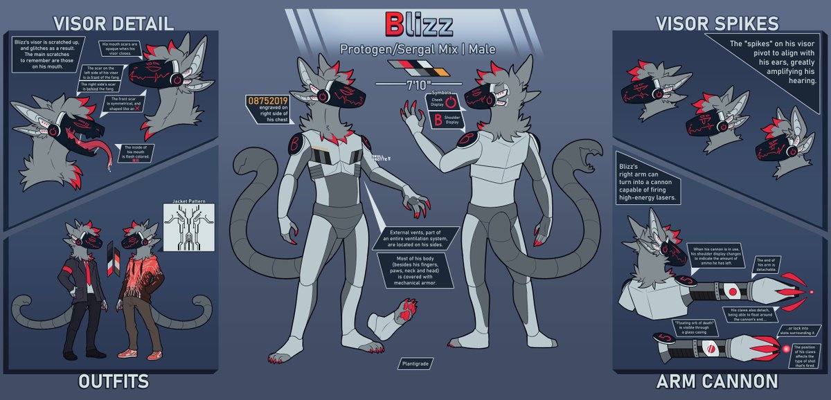 skullrotte's tweet photo. Reference sheet for @BlizzTheProto !! ✌️ https://t.co/Z2mSi3QXro