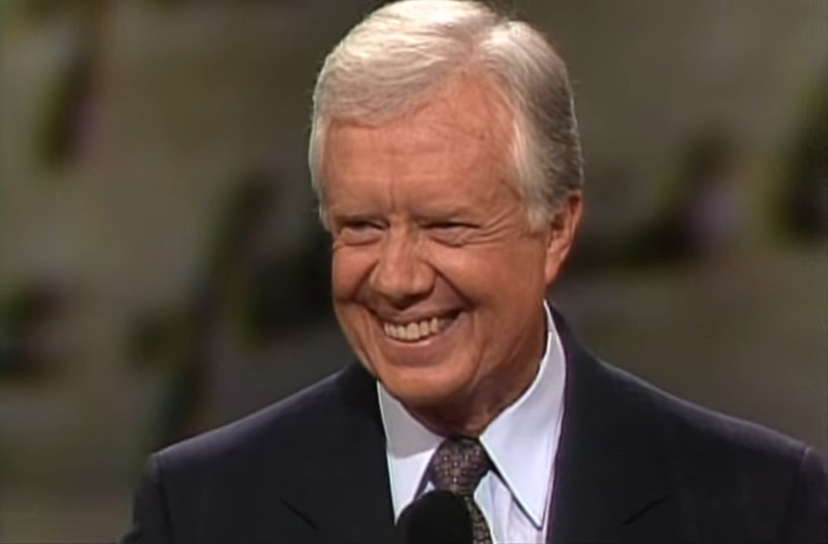 KevDGrussing's tweet photo. Well, it's October 1st and you know what that means.
That 'ol Peanut Farmer managed to make it to 100 years old.
Just a few weeks til he votes for Kamala and we #KeepGABlue one more time.
Happy Birthday, Mr. President!
#JimmyCarter100 https://t.co/Mrvxurp6zS