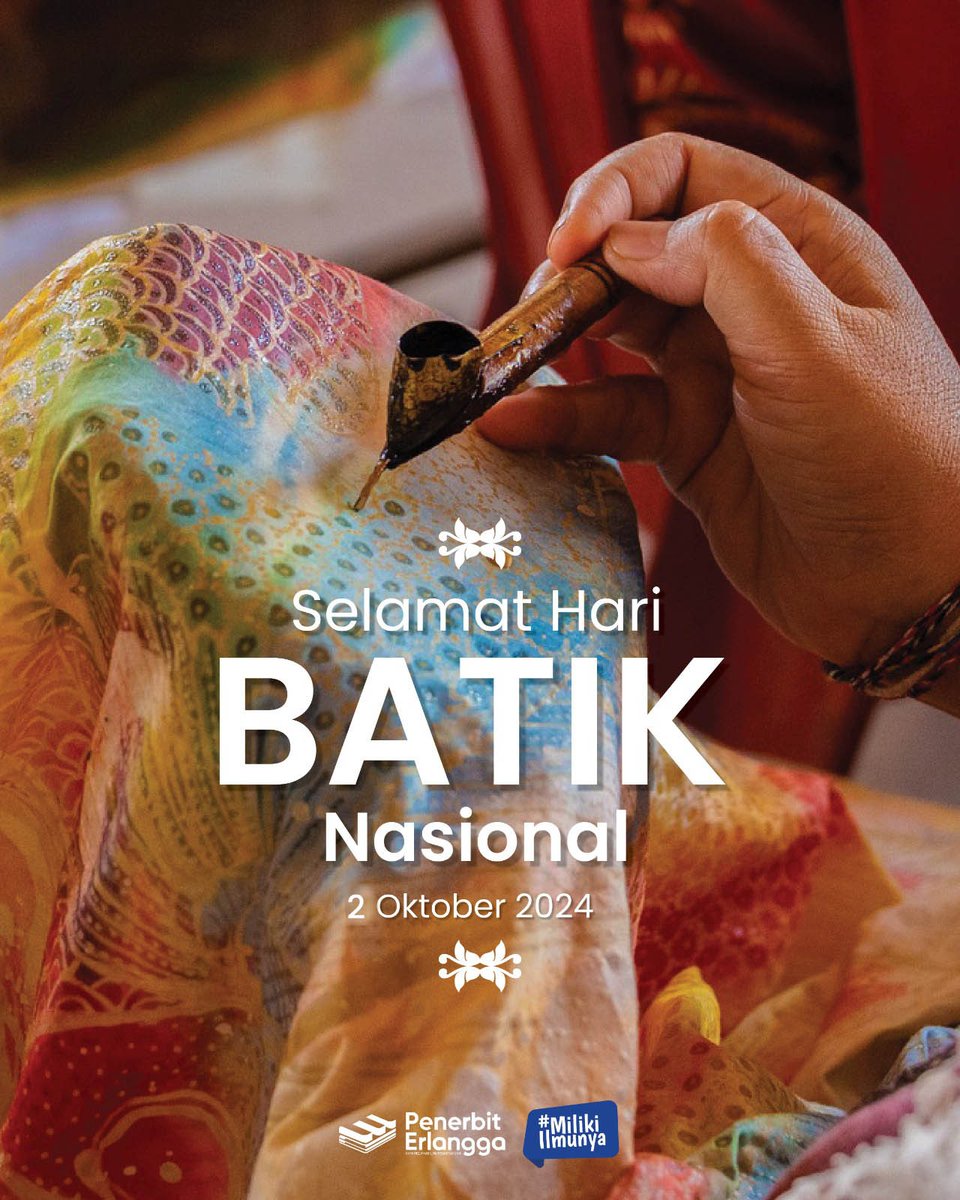 Sahabat Erlangga,
Apapun motif batikmu, kita tetap satu Indonesia.
Yuk, bangga berbatik! Selamat Hari Batik Nasional, 2 Oktober 2024.
#haribatik
#haribatiknasional