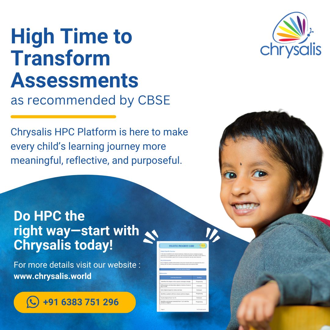 Chrysalis_world's tweet image. Transform the Way You Assess Students!

Chrysalis’ Holistic Progress Card offers a comprehensive view of student growth. Move beyond grades and embrace a system that reflects the academic, emotional, and social development of every child.

#Holisticprogresscard #HPC #k12