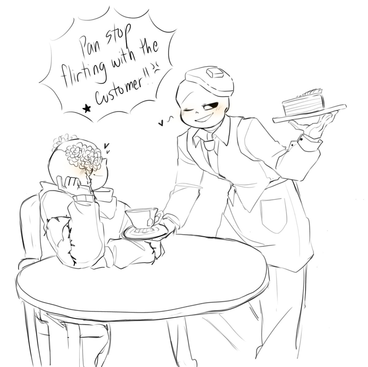 starsny14's tweet photo. It's been a busyy week so I couldn't draw, I wanna draw mah boi giving out food while we all wait on the results >:D Gotta keep everyone well fed ya knoww
But letss go Pan is on round 2 qwq
Look at this cutie piee😌🥞✨️💛

Last pic
Curse Sans belongs to @Sleepyartsy
#PANSWEEP https://t.co/3KDJAEC5Ch