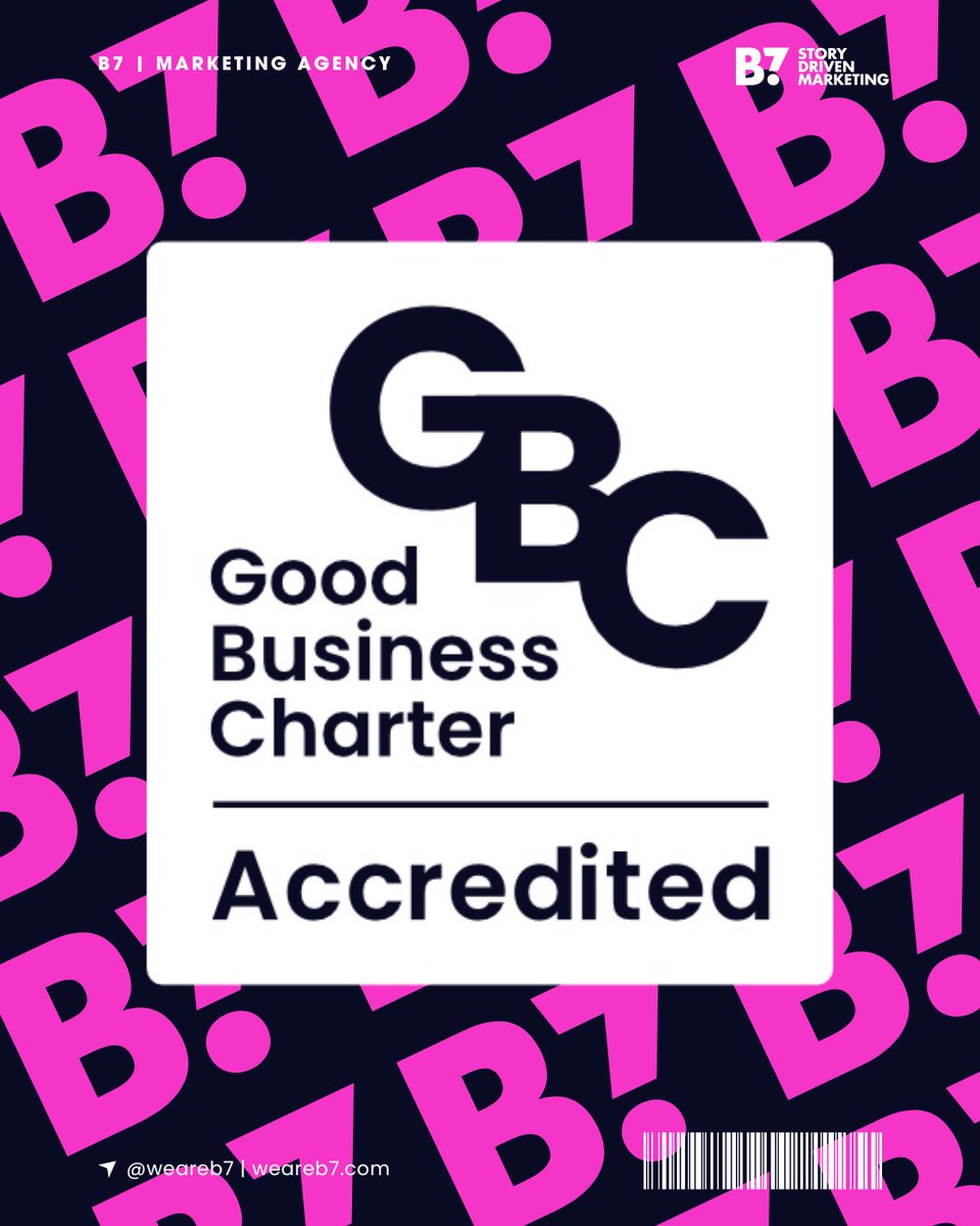 B7 | Video Content Agency (@weare_b7) on Twitter photo 🥳🎉 We're proud to announce that we are now <a href="/GBCharterUK/">Good Business Charter</a> Accredited!
The GBC is all about raising the bar on business behaviour, with important things like employee wellbeing, paying fair tax, prompt payment to suppliers.
Learn more here: goodbusinesscharter.com
#WeAreB7 🥳🎉 We're proud to announce that we are now <a href="/GBCharterUK/">Good Business Charter</a> Accredited!
The GBC is all about raising the bar on business behaviour, with important things like employee wellbeing, paying fair tax, prompt payment to suppliers.
Learn more here: goodbusinesscharter.com
#WeAreB7