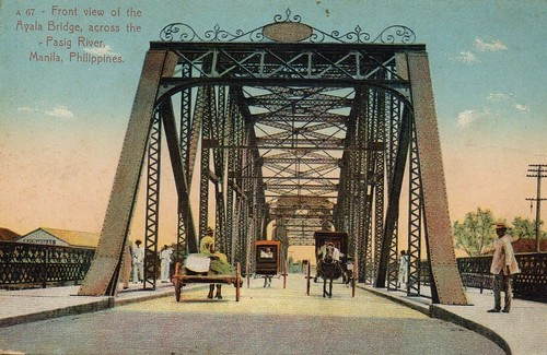 HangingPuppet's tweet photo. Happy #WorldPostcardDay! At lunch time today, go out and send one. Don't have a postcard? Improvise. I once sent my dad a postcard that was literally plain brown cardboard packaging. 😄😄 Postcard below shows the Ayala Bridge in Manila, co-designed by Gustave Eiffel himself. 1/4 https://t.co/0w2Y8rga7G