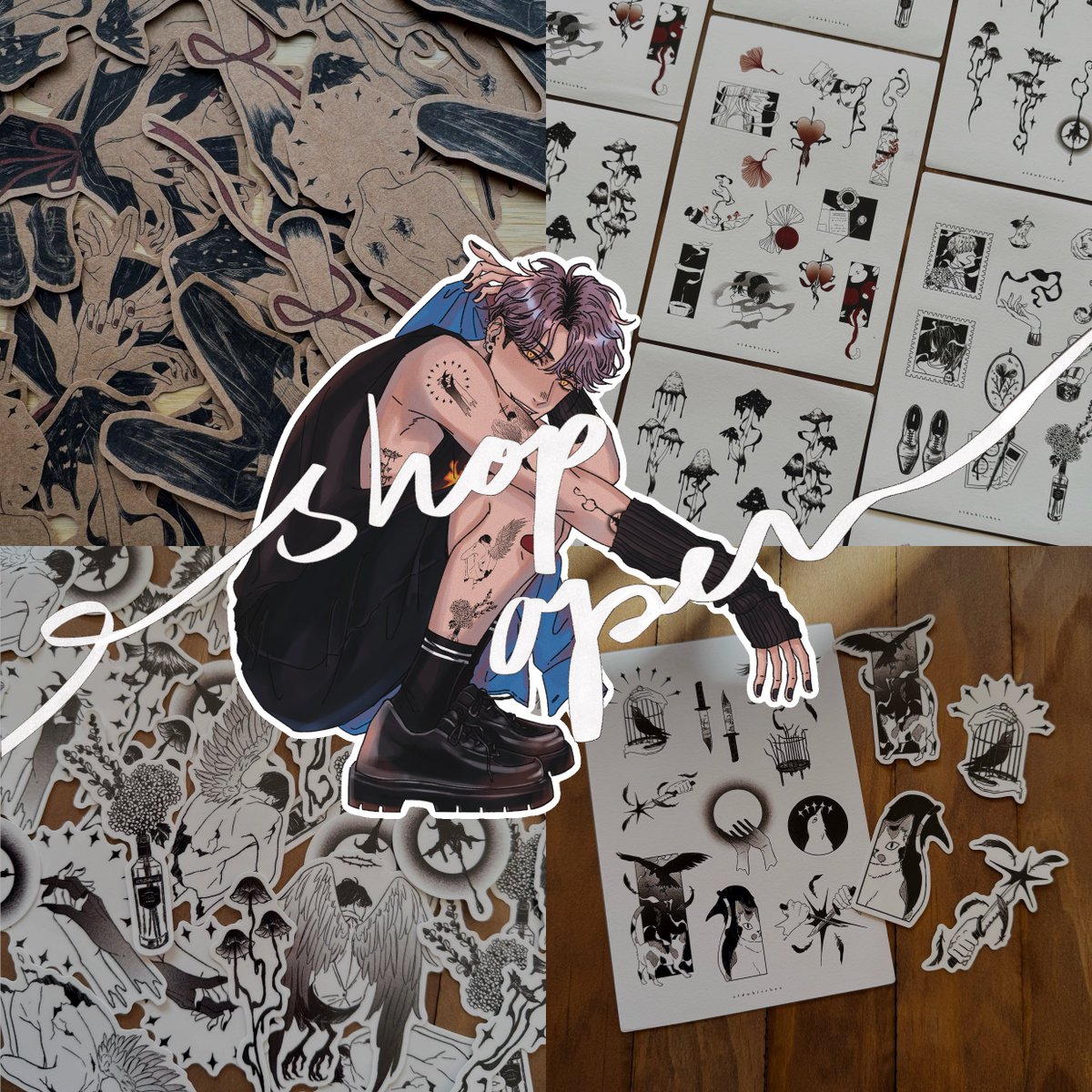 oldwhitebox's tweet image. [rts🤍] After much delay, my sh🍊p is finally open !! HQ Temporary tattoos &amp;amp; stickers restocked ! Thank you so much for your patience 🤧🫶🏻 

🔗 &amp;amp; details below
