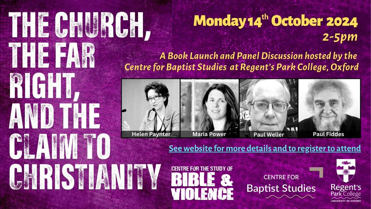 TimMiddleton1's tweet photo. Do join this event @CBSOxford @RegentsOx with @HelenEPaynter @mariacpower @PaulGWeller &amp; Paul Fiddes. Celebrating the publication of this @SCM_Press book.

Free tickets: https://t.co/mH21PbLCac https://t.co/0ODK9l4f8k