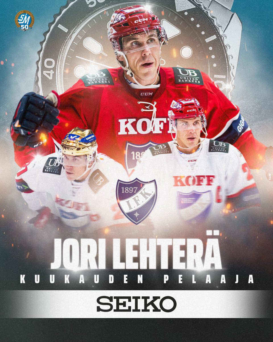 smliiga's tweet photo. Liiga ja Seiko ovat valinneet syyskuun parhaaksi pelaajaksi HIFK:n hyökkääjän Jori Lehterän! ✨

➡️ Lue lisää: https://t.co/CiXGPmE5MD

#Liiga https://t.co/YOllaMpoKy