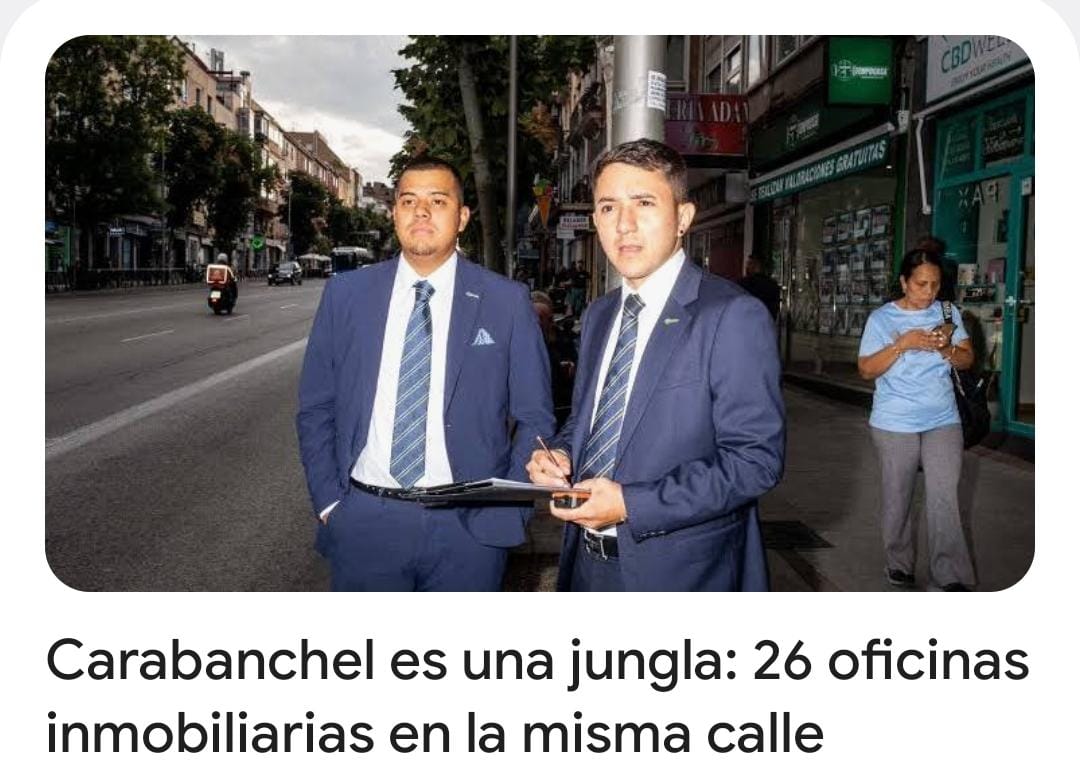 Dicen los medios que Carabanchel es una jungla inmobiliaria.

Y que en la misma calle hay hasta 26 agencias.

Sin embargo, el agente inmobiliario mas conocido en Carabanchel, no tiene oficina.

🥳🚀