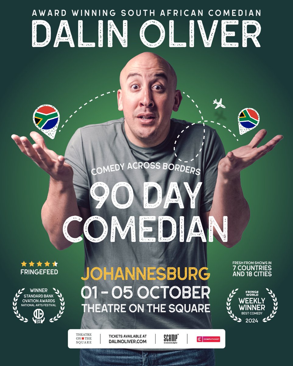 My show run starts in Johannesburg tonight. I'm very excited. Awê 🇿🇦