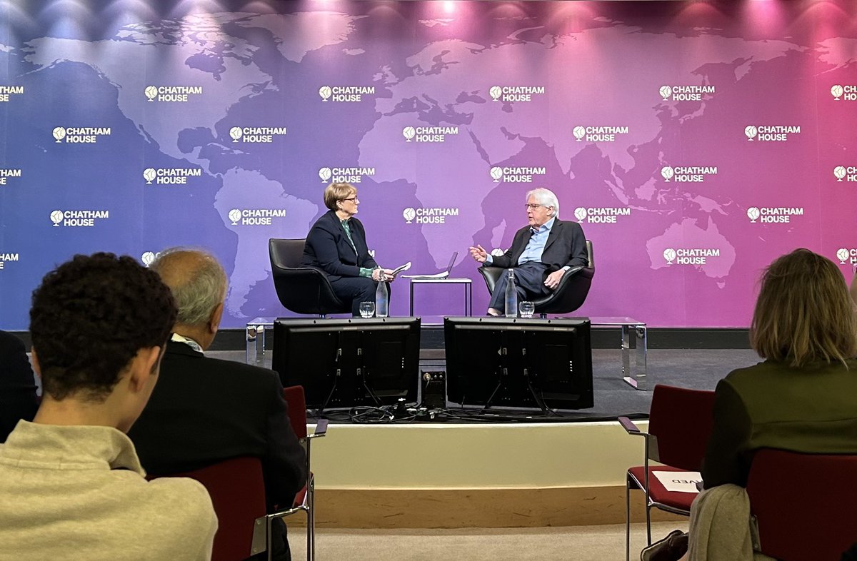 David Watson (@davidwatson_m) on Twitter photo Martin Griffiths talks to <a href="/PatriciaMary/">Dr Patricia M Lewis</a> about how a divided world can address conflict <a href="/ChathamHouse/">Chatham House</a>
Thoughtful discussion about humanitarian assistance, the UN, enduring conflicts - and heartening reflections on the humanity of people towards their neighbours.
#CHEvents Martin Griffiths talks to <a href="/PatriciaMary/">Dr Patricia M Lewis</a> about how a divided world can address conflict <a href="/ChathamHouse/">Chatham House</a>
Thoughtful discussion about humanitarian assistance, the UN, enduring conflicts - and heartening reflections on the humanity of people towards their neighbours.
#CHEvents