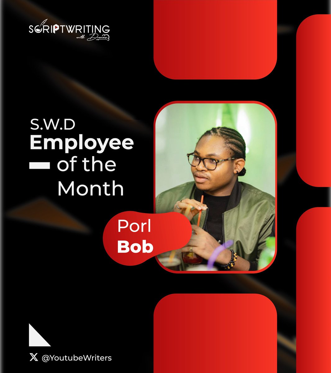 wescriptmarket's tweet image. Congratulations Porl Bob, on being named Employee of the Month!
Your ability to tell compelling stories and connect with our clients have made a significant impact on our agency’s growth.
#YouTubeScriptWriter #ContentCreator #VideoScripting #StorytellingMatters #SWD