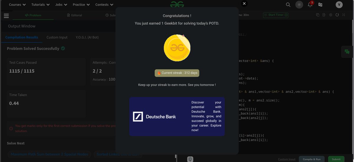 coder_motwani's tweet photo. POTD Sept 30 (Day 19)
@geeksforgeeks @DeutscheBank

#geekstreak2024 #DeutscheBank https://t.co/pdIuMetwNp