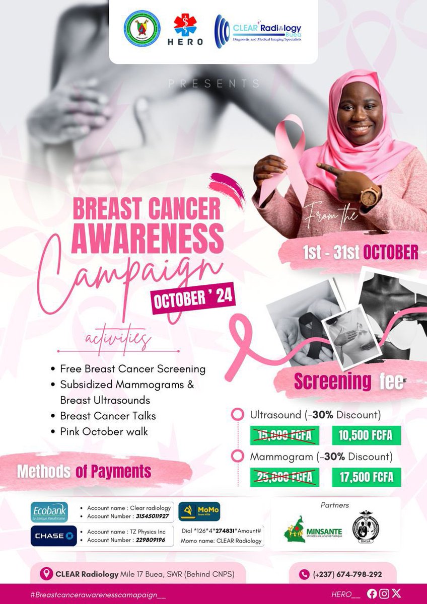 October is Breast Cancer Awareness Month! Throughout the month, we will focus on sensitization about breast cancer. Join us in spreading awareness and enjoy special discounts on mammograms &amp; ultrasounds. 
Let’s prioritize our health! 
#EarlyDetectionSavesLives 
#TimeForMammogram