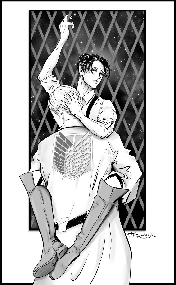 Happy 1st day of Inktober! 🖤

Only prompt here is "#eruri  is fucking hot and of course they have foreplay in public"

A huge ty to <a href="/shippingeruri/">Writing Dirt & Velvet</a> and  <a href="/_Pink_Dark_Boy/">Ruru</a>  for letting me use their gorgeous cosplay pic for reference 🫶