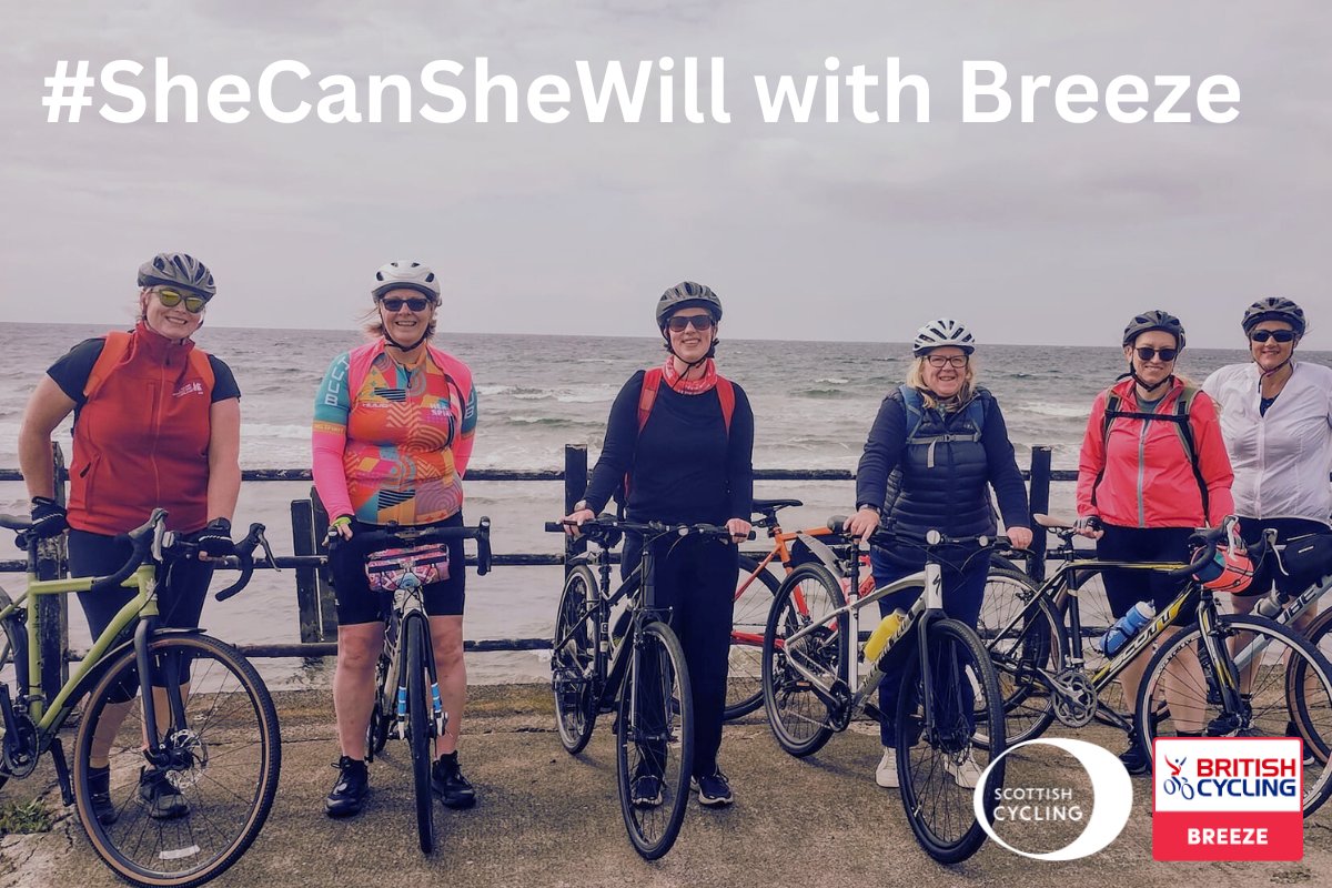 🚴‍♀️ Celebrate Scottish Women &amp; Girls in Sport Week with Breeze Rides! 🌞

Today: Ayr group ride

Tomorrow: 14-mile ride in the Borders 🏞️ or an evening ride in Wigtown 🌙

Find out more ➡️ letsride.co.uk/breeze 🚴‍♀️💪 

#SheCanSheWill