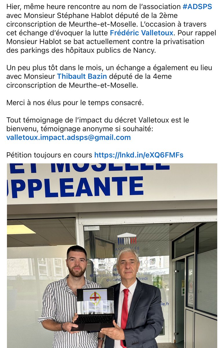 Hugooo_c's tweet image. Merci à nos élus pour le temps consacré. 
@ADSPS1 #sante #ideinterim #infirmierinterim #asinterim#aidesoignantinterim @idetoctoc @infirmierebot #valletoux 
valletoux.impact.adsps@gmail.com

Pétition toujours en cours leslignesbougent.org/petitions/supp…