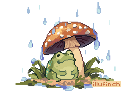 「it's froggy season #pixelart #ドット絵 」|finchのイラスト